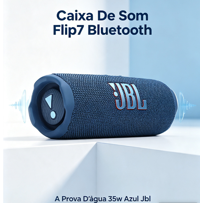 Caixa De Som Flip7 Bluetooth A Prova D'água 35w Azul Jbl